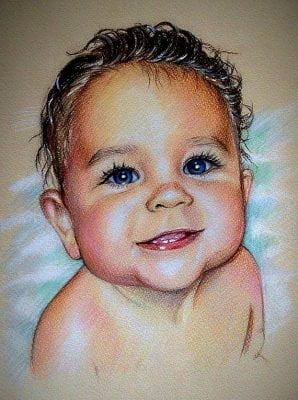 cute baby color pencil sketch PORTRAIT