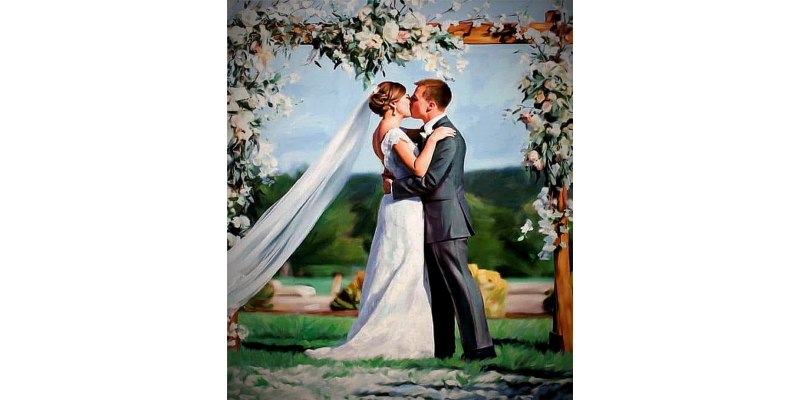 Personalized weeding hand painted Oil-Painting