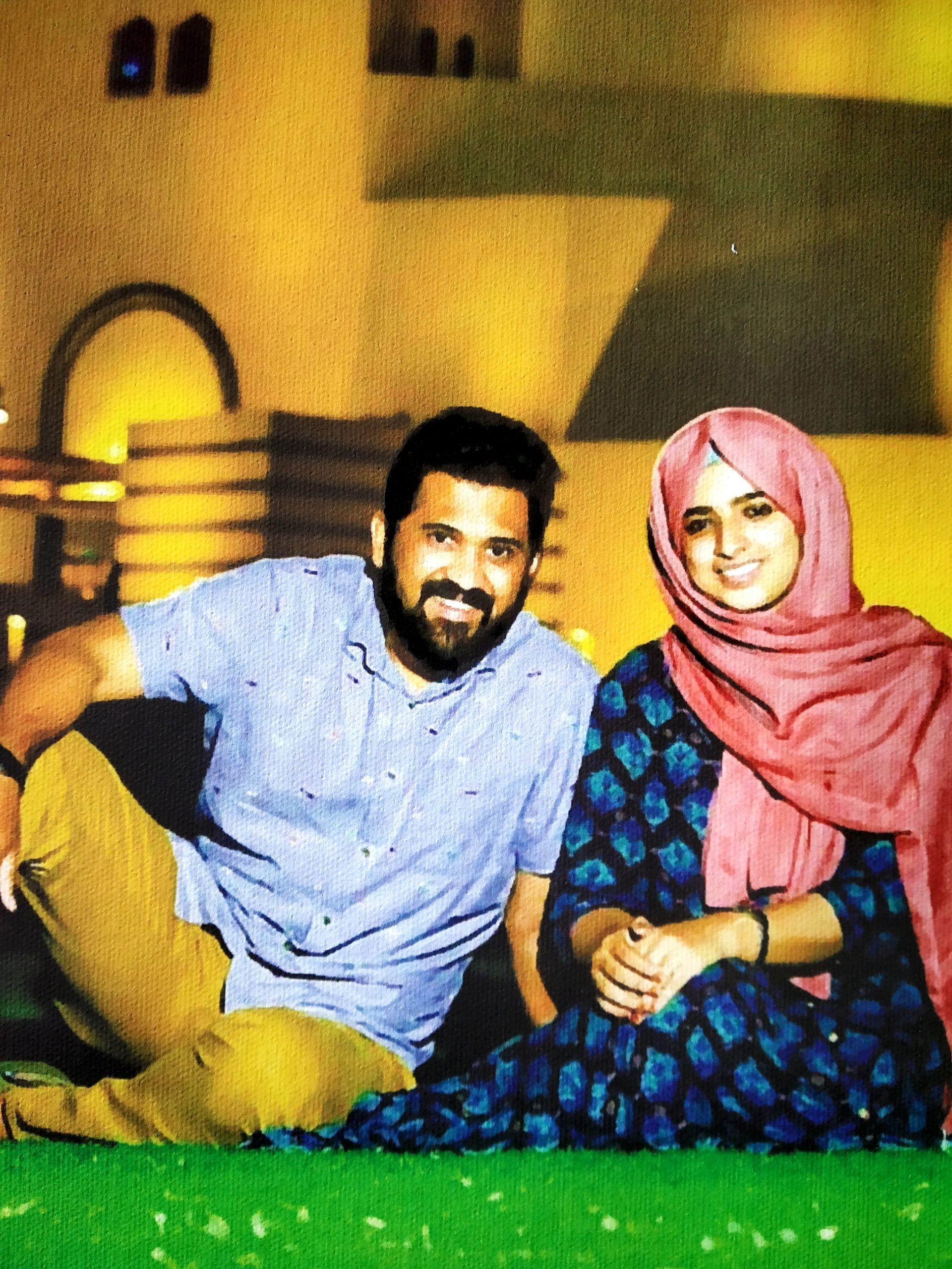 aniversary handmade acrylic portrait