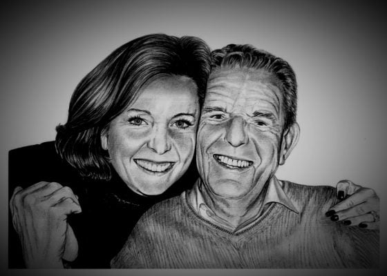 couple CHARCOAL sketch drawing