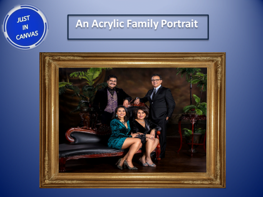 Family acrylic portrait painting | Gift Ideas for Father | justincanvas
