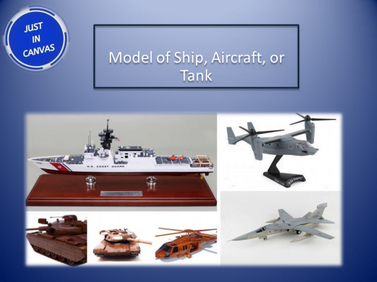 Scale Model of Ship, Aircraft, or Tank Unique Military Gifts Portrait