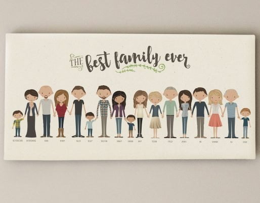 Illustrated family portrait