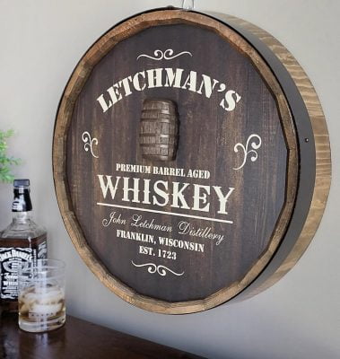 unique gift ideas husband - WHISKEY BARREL SIGN