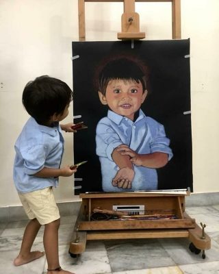 Baby Hand-painted Oil Portrait Painting