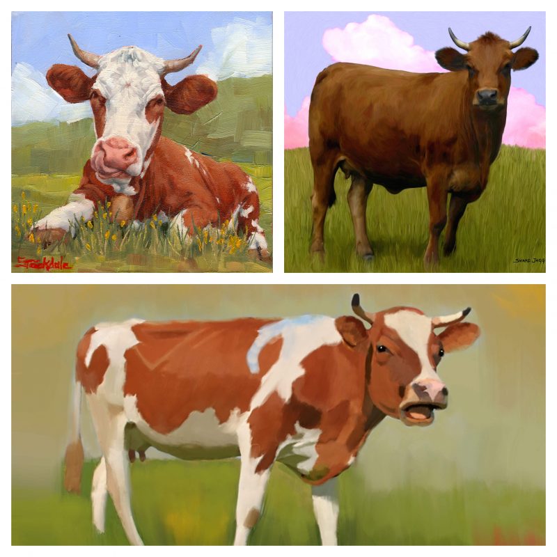 COW ANIMAL PORTRAIT PAINTING