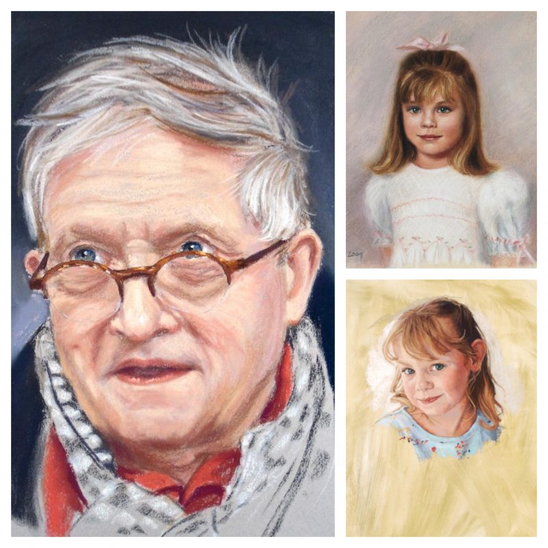 pastel portrait painting canvas