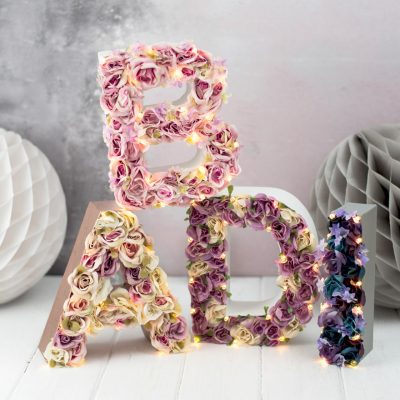 Floral Letter Lights as a Wedding Gifts Ideas