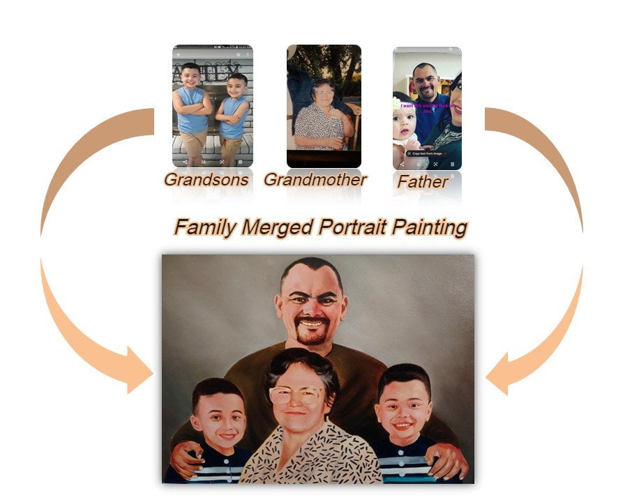 family portrait from multiple photos