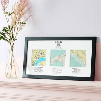 Personalized Map Wedding Art.