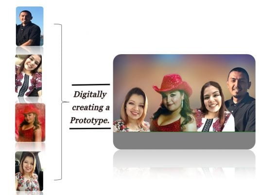 merging different photos to one painting