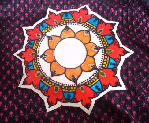 glass painting style rangoli 