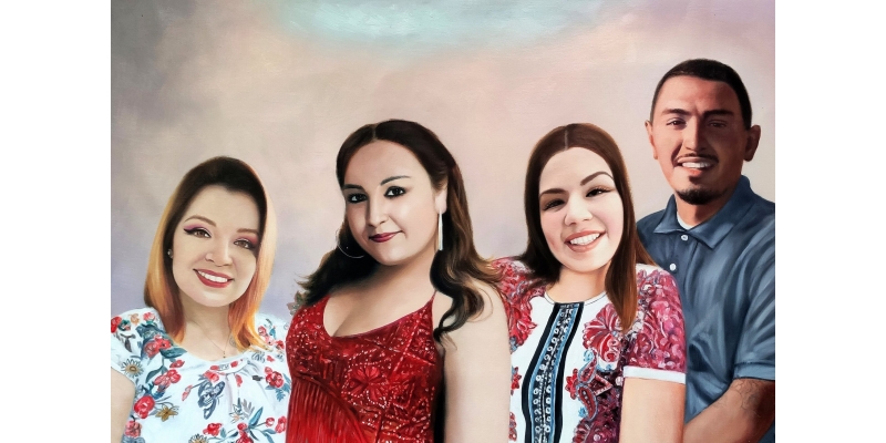 merged portrait of family member